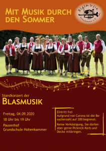 Standkonzert der Blasmusik @ Pausenhof der Grundschule Hohenkammer | Hohenkammer | Bayern | Deutschland